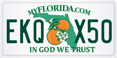 FL license plate EKQX50