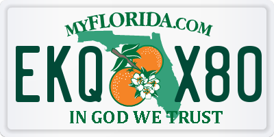 FL license plate EKQX80