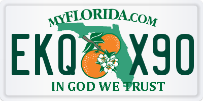 FL license plate EKQX90