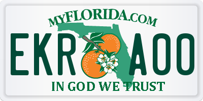 FL license plate EKRA00