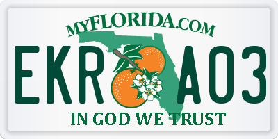 FL license plate EKRA03