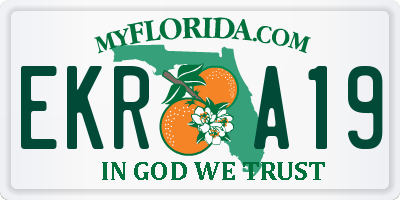 FL license plate EKRA19