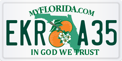 FL license plate EKRA35