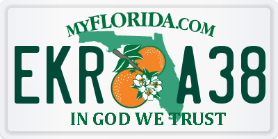 FL license plate EKRA38