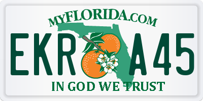 FL license plate EKRA45