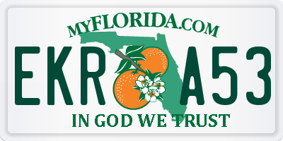 FL license plate EKRA53
