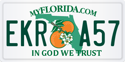 FL license plate EKRA57