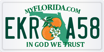 FL license plate EKRA58