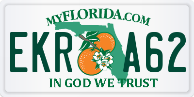 FL license plate EKRA62