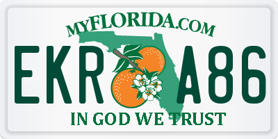 FL license plate EKRA86