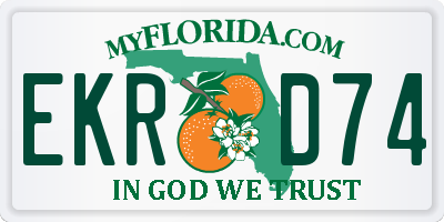 FL license plate EKRD74