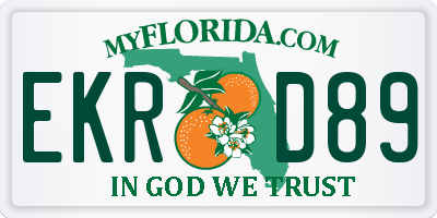 FL license plate EKRD89