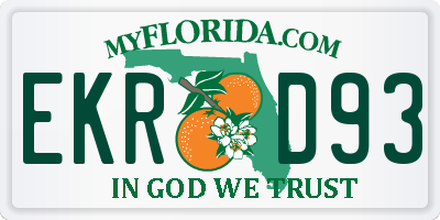 FL license plate EKRD93