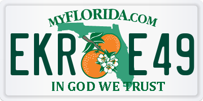 FL license plate EKRE49