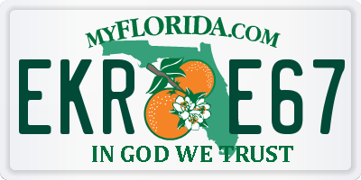 FL license plate EKRE67