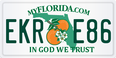 FL license plate EKRE86