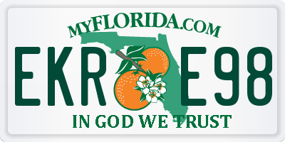 FL license plate EKRE98