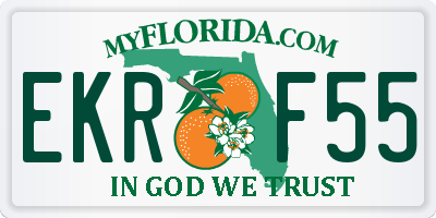 FL license plate EKRF55