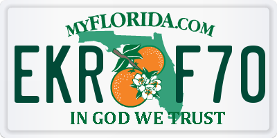 FL license plate EKRF70