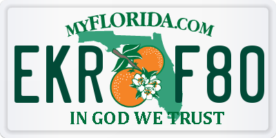 FL license plate EKRF80