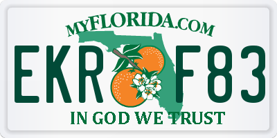 FL license plate EKRF83