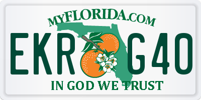 FL license plate EKRG40
