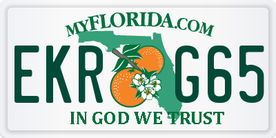 FL license plate EKRG65
