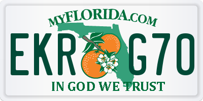 FL license plate EKRG70