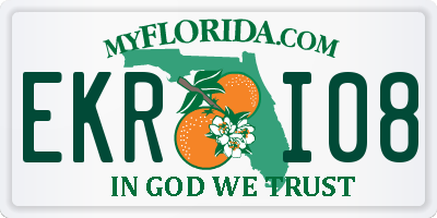 FL license plate EKRI08
