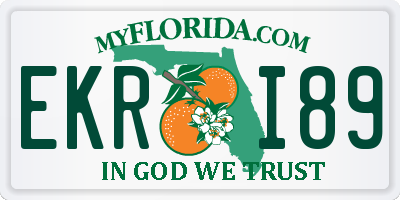 FL license plate EKRI89