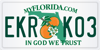 FL license plate EKRK03
