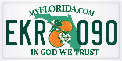 FL license plate EKRO90