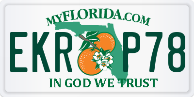 FL license plate EKRP78