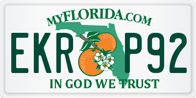 FL license plate EKRP92