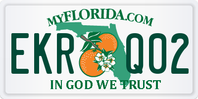 FL license plate EKRQ02