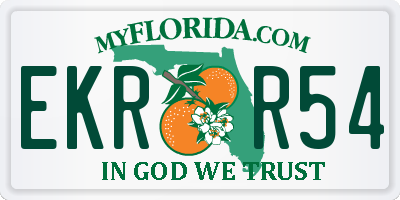 FL license plate EKRR54