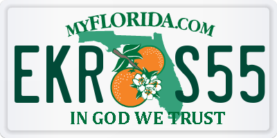 FL license plate EKRS55