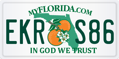FL license plate EKRS86