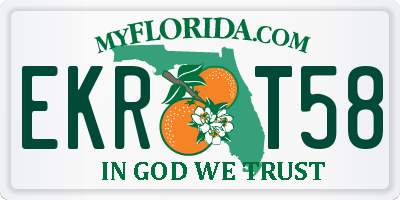 FL license plate EKRT58
