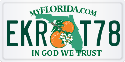 FL license plate EKRT78