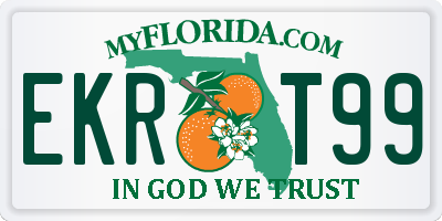FL license plate EKRT99