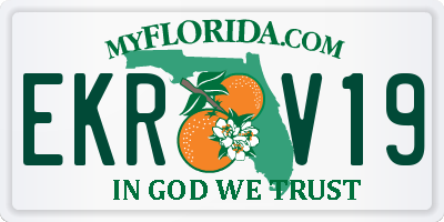 FL license plate EKRV19