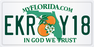 FL license plate EKRY18