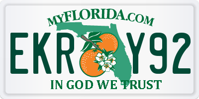 FL license plate EKRY92