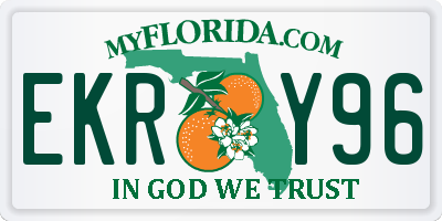 FL license plate EKRY96