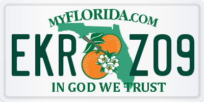 FL license plate EKRZ09
