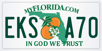 FL license plate EKSA70