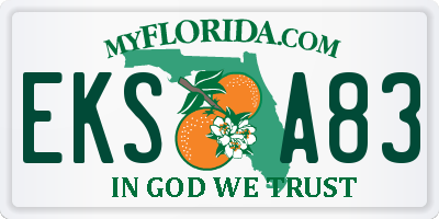 FL license plate EKSA83