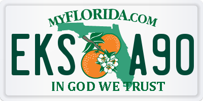 FL license plate EKSA90