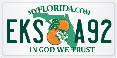 FL license plate EKSA92